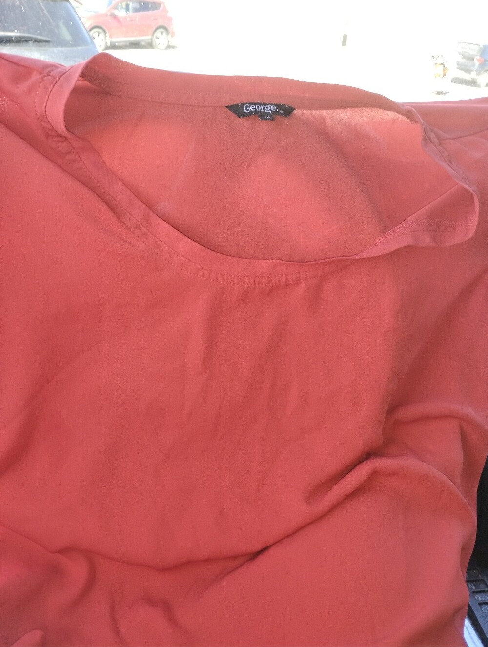 George Coral Scoop Neck Blouse l